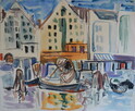98_8.jpg; 98/008; Giebelspeicher im Stettiner Hafen; Aquarell